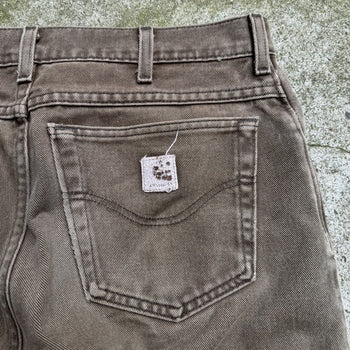 1990s CARHARTT FADED THRASHED GREEN DENIM JEANS