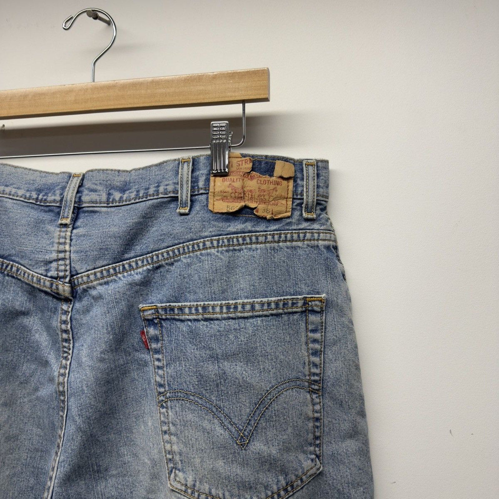 Vintage 2000s Levi's 569 Faded Distressed Baggy Denim Shorts