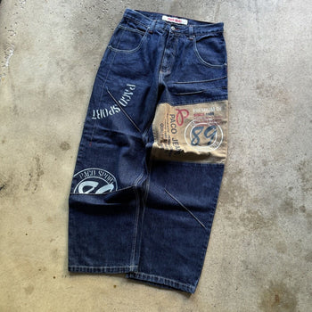 1990s/2000s Y2K PACO JEANS BAGGY PATCH DENIM SKATER JEANS