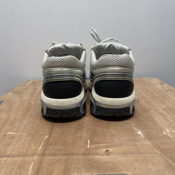 Chanel Fabricated & Laminated Silver White CC Runner
