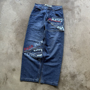 1990S/2000S Y2K PACO JEANS BAGGY ZIPPER DENIM SKATER JEANS