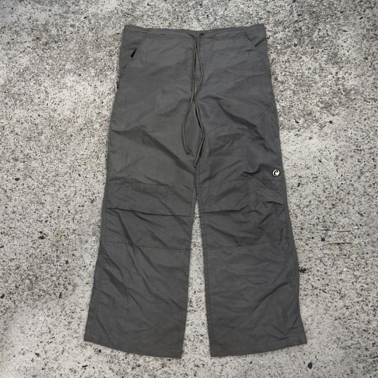 1990s Y2K Caffeine Baggy Wide Leg Nylon Pants