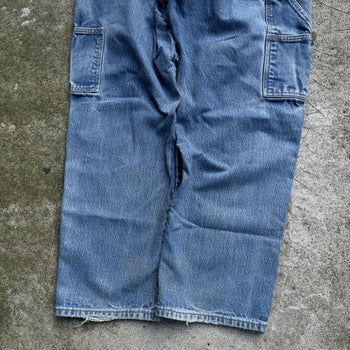 1990s THRASHED FADED MADE IN USA WORKWEAR CARPENTER DENIM JEANS