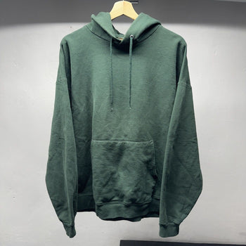 2000s Blank Green Boxy Wide Fit Hoodie