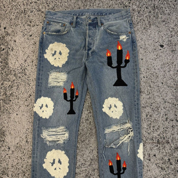 Denim Tears Virgil Abloh Embroidered Levi's 501 Jeans