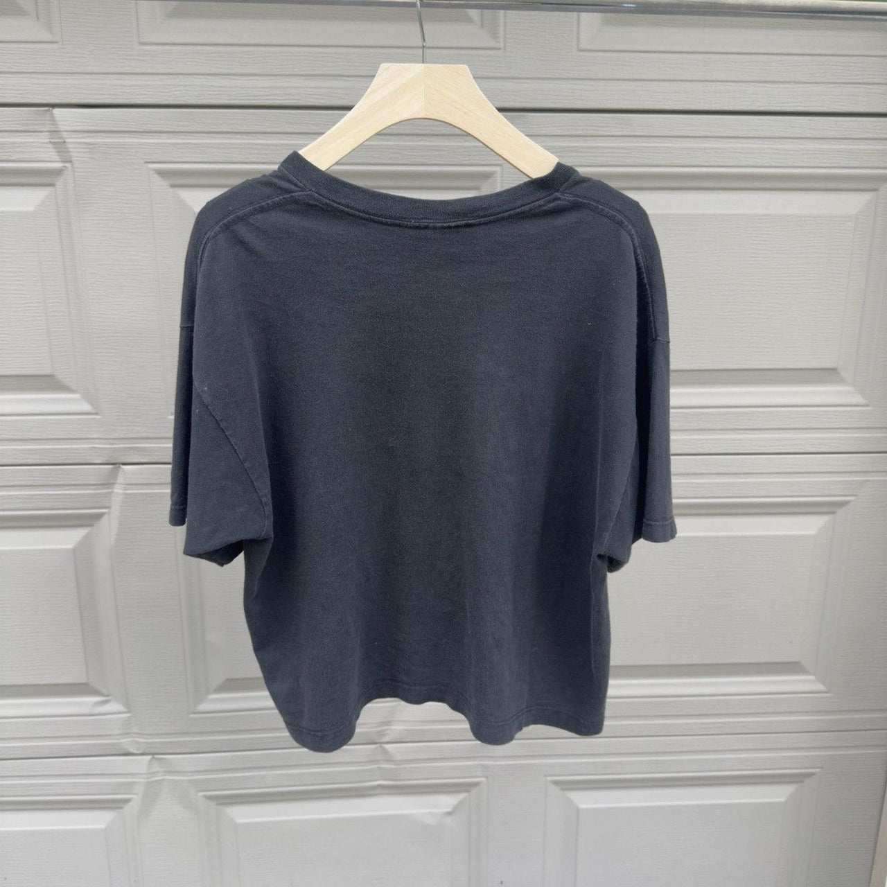 1990s Faded Black Wide Boxy Cropped Tee
