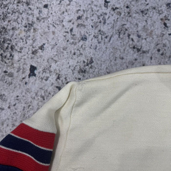 1980s Cotton Acrylic Striped Zip Up Track Jacket
