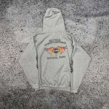 2000S HARLEY DAVIDSON FLAME ZIP UP HOODIE