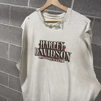 2000s Harley Davidson Thrashed Faded Distressed Tank