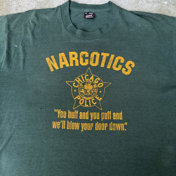 1990S THRASHED FADED CHICAGO NARCOTICS DRUG UNIT TEE