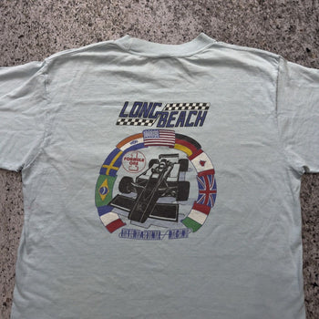 Camiseta de bolsillo de Fórmula 1 descolorida de los años 80