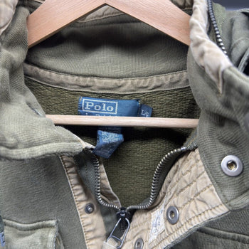 2000s Polo Ralph Lauren Military Patch Hooded Sweatshirt