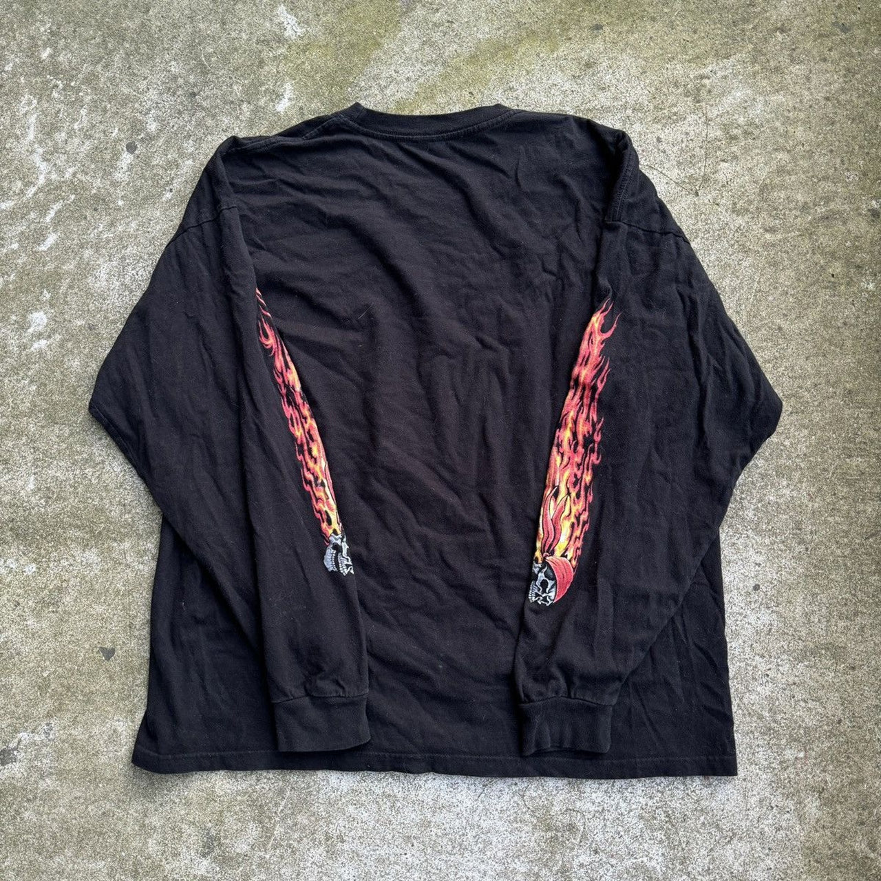 2000s Skeleton Biker Flame Longsleeve