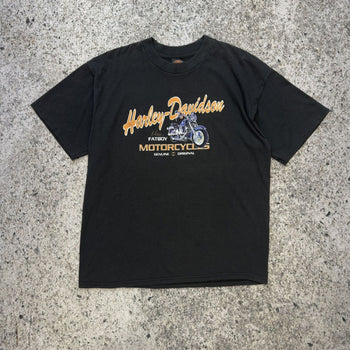 Camiseta de motocicletas Fatboy descoloridas de Harley Davidson de los años 90