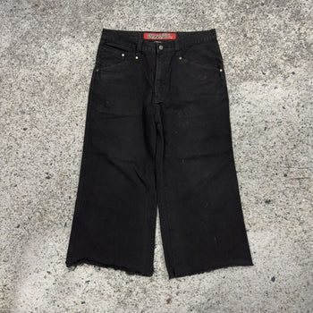 Pantalones cortos largos negros estilo skater Bonanza Y2K de los años 90
