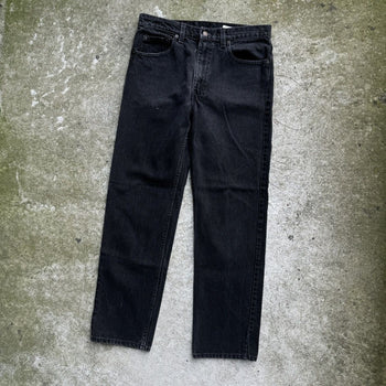 1990s LEVI'S 505 MADE IN USA BLACK FADED DENIM JEANS