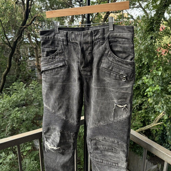 Balmain AW10 Decarnin Distressed Biker Moto Jeans Japan