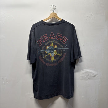 1990s Assault Rifle Gun Peace Faded Tee