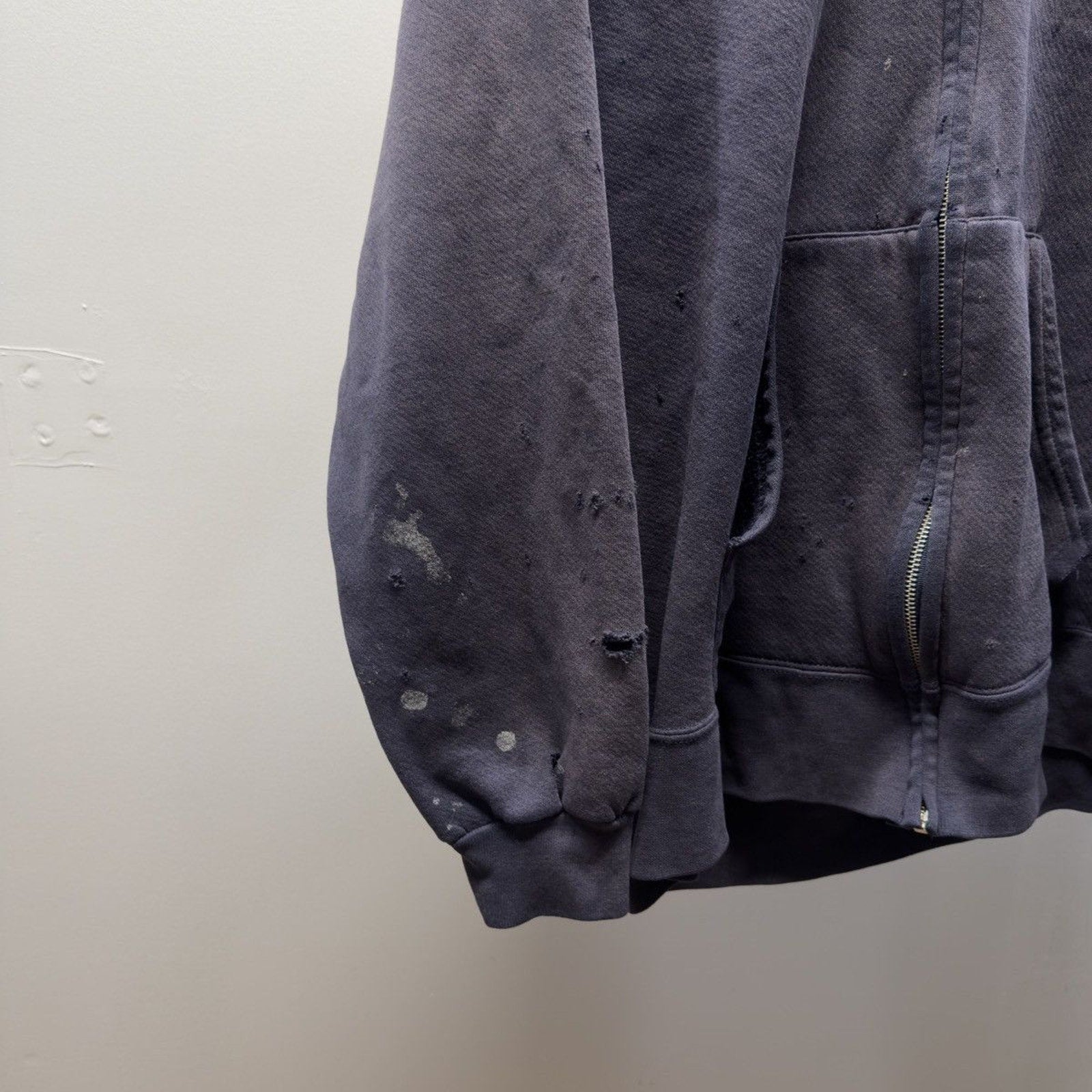 Vintage 1990s Made in USA Faded Distressed Zip Up Hoodie