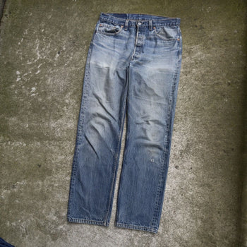 1990s LEVI'S 501XX MADE IN USA FADED THRASHED DENIM JEANS