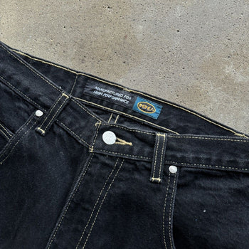 1990S/2000S Y2K BAGGY BLACK DENIM SKATER JEAN SHORTS JORTS