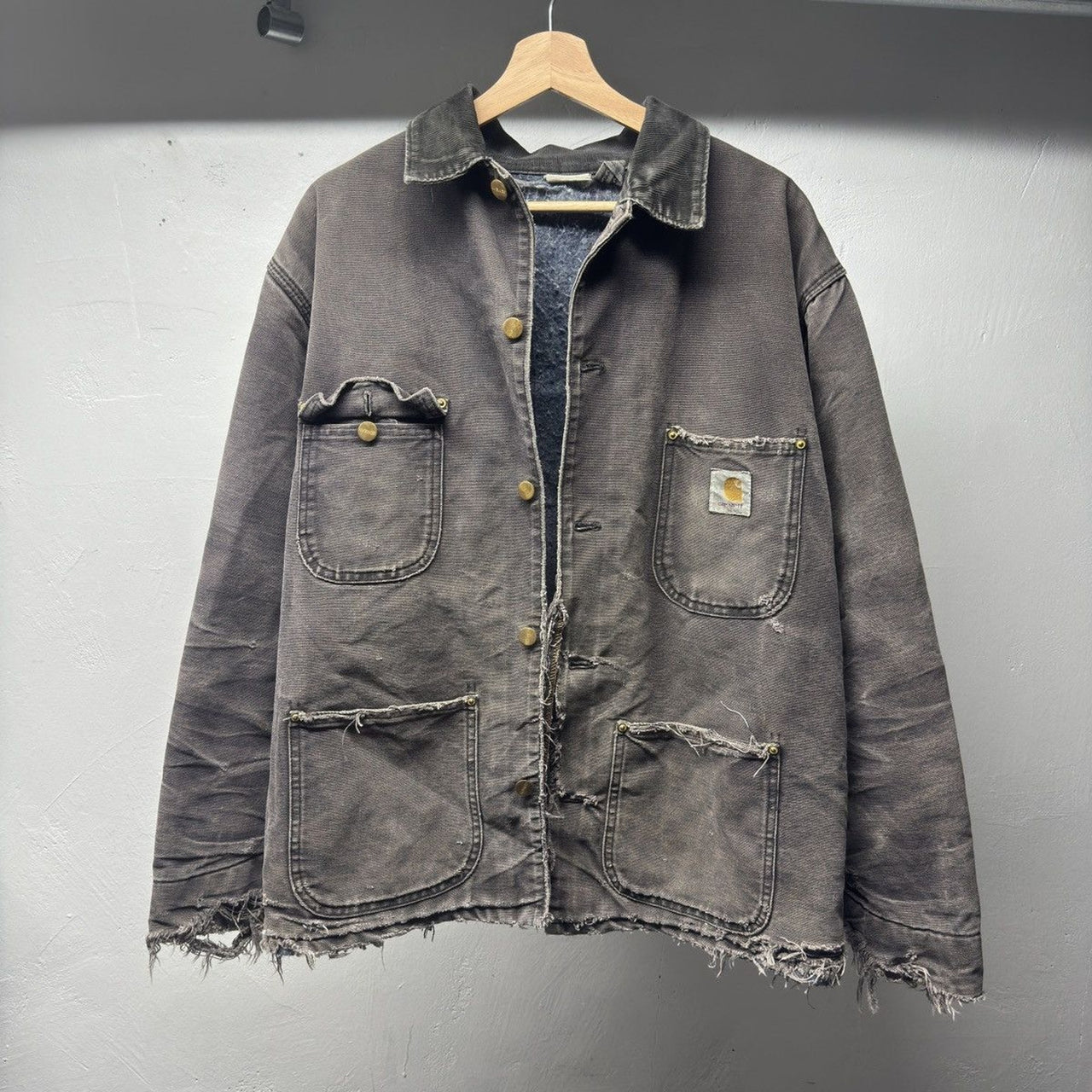 1990s Carhartt Faded Thrashed Distressed Chore Coat Jacket