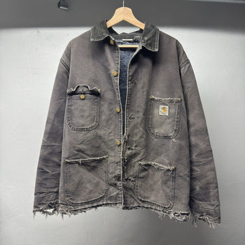 1990s Carhartt Faded Thrashed Distressed Chore Coat Jacket