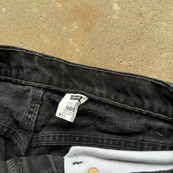 1990s LEVI'S 505 BLACK STRAIGHT DENIM JEANS