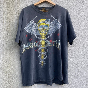 1990S THRASHED MEGADETH DR. VIC BAND TEE BROCKUM