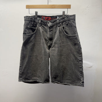Vintage 1990s Levi’s Silvertab Made in USA Faded Black Loose Baggy Denim Shorts