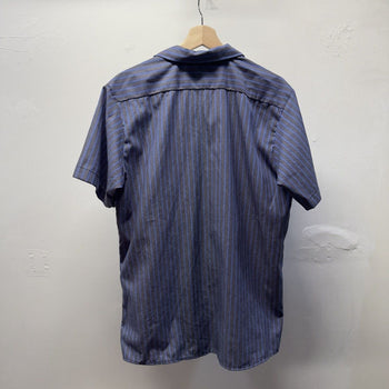 Vintage 1990s Dickies Striped Mechanic Work Shirt