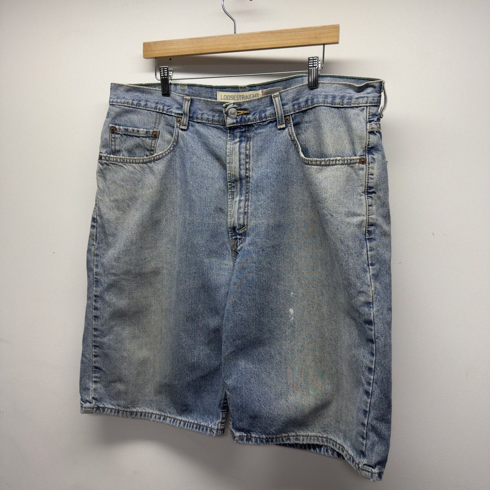 Vintage 2000s Levi's 569 Faded Distressed Baggy Denim Shorts
