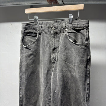 1990s Thrashed Faded Distressed Black Jeans