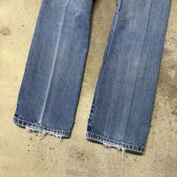 2000S THRASHED FADED LEVI’S 517 BOOT CUT DENIM JEANS