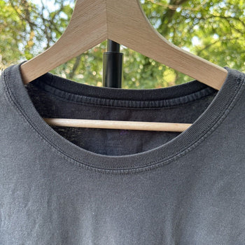 2000s Thrashed Faded Distressed Blank Black Tee