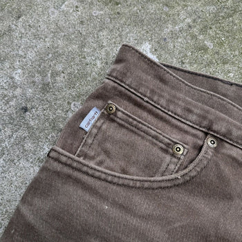 1990s CARHARTT FADED THRASHED GREEN DENIM JEANS