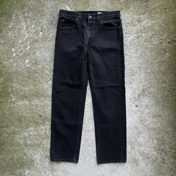 1990s LEVI'S 505 MADE IN USA BLACK FADED DENIM JEANS