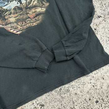 2000s Harley Davidson Thrashed Faded Eagle Flame Longsleeve