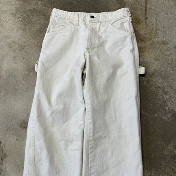 1980s DICKIES WHITE PAINTER CANVAS CARPENTER PANTS