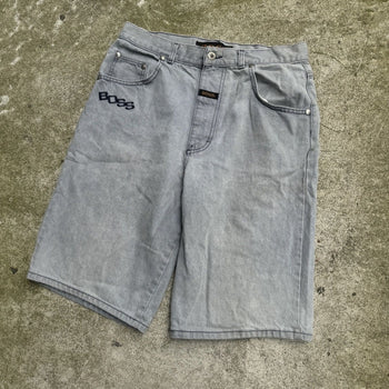 1990S/2000S Y2K BOSS BAGGY FADED THRASHED DENIM JEAN SHORTS