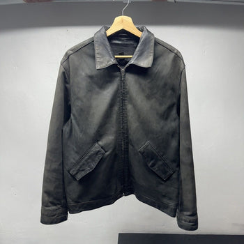 2000s Faded Black Leather Blouson Jacket