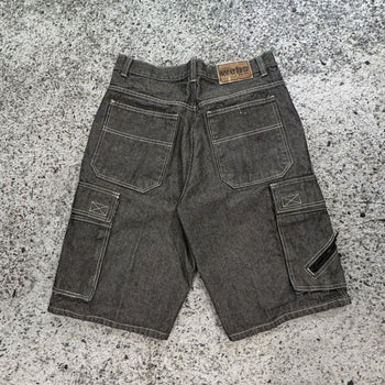 Shorts vaqueros skater cargo de pierna ancha y holgados, estilo Y2K, de los años 90