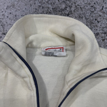 1980s Cotton Acrylic Striped Zip Up Track Jacket