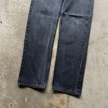 1990s LEVI'S 505 ORANGE TAB FADED BLACK STRAIGHT DENIM JEANS