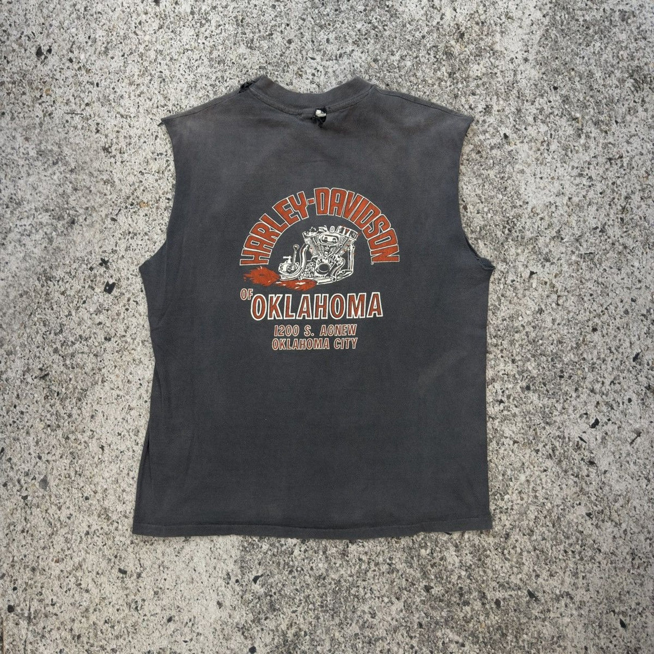 1990s Harley Davidson Faded Gun Tank
