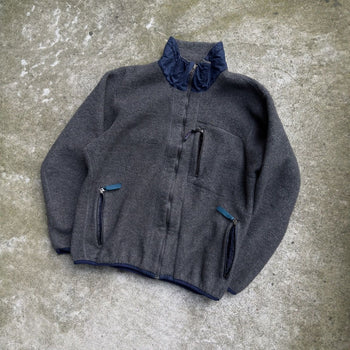 Polar PATAGONIA con cremallera completa, años 90, fabricado en EE. UU., color gris