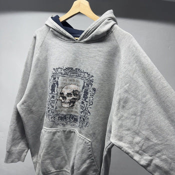 2000s Thrashed Faded Distressed Skull Hoodie