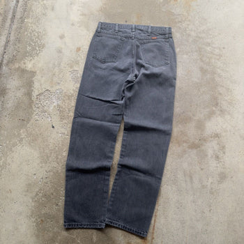 2000s FADED BLACK RUSTLER STRAIGHT DENIM SKATER JEANS