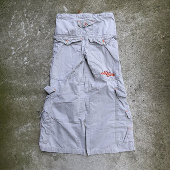 1990s JNCO STREET DIVISION CARGO KHAKI BAGGY FLARE PANTS