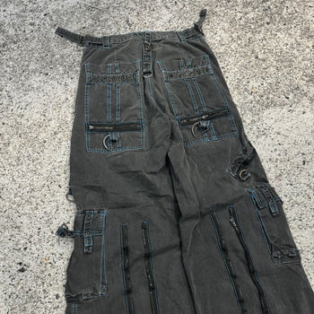 1990s 2000s Y2K TRIPP NYC THRASHED FADED BONDAGE RAVER PANTS